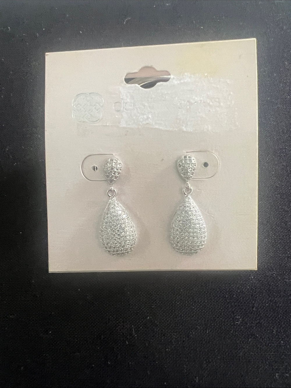 Silver Teardrop Pavé Drop Earrings - Elegant Women’s Jewelry